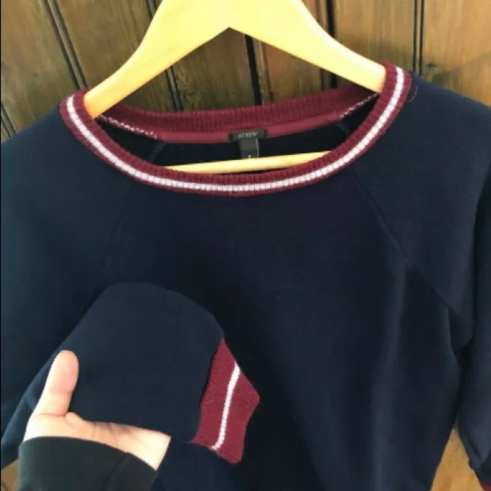 JCrew Collegiate-Style Sweatshirt Ringer Trim (S) - Picture 4 of 6
